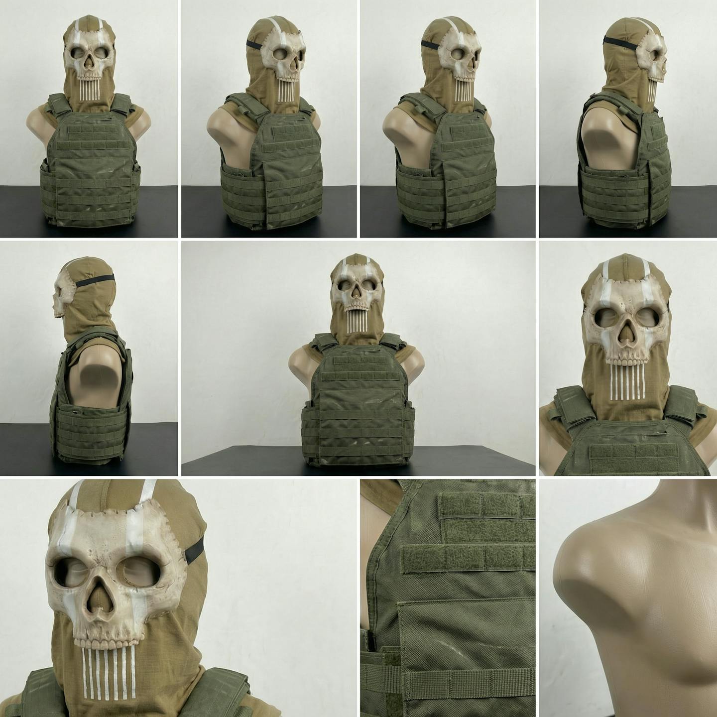 Handmade Tactical Skull Mask with Balaclava | Airsoft & Cosplay Military Mask