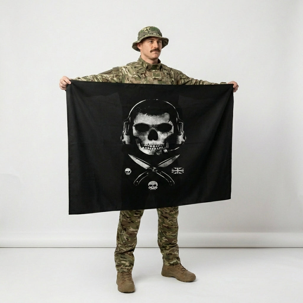 Tactical Skull Banner – Military Style Fabric Flag