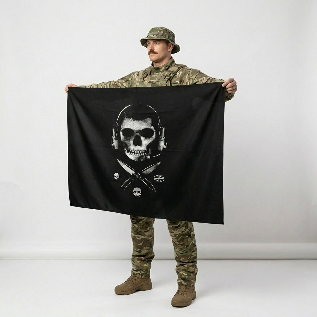 Tactical Skull Banner – Military Style Fabric Flag