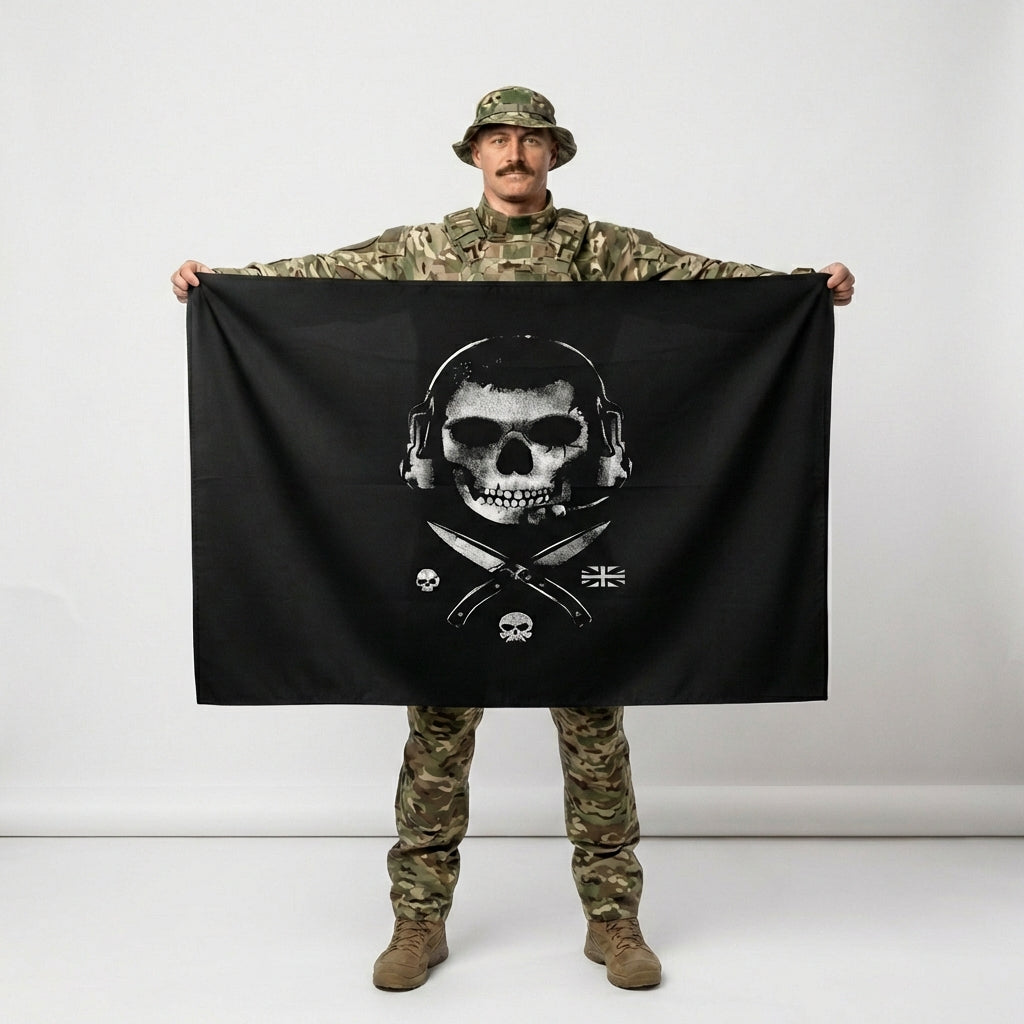 Tactical Skull Banner – Military Style Fabric Flag