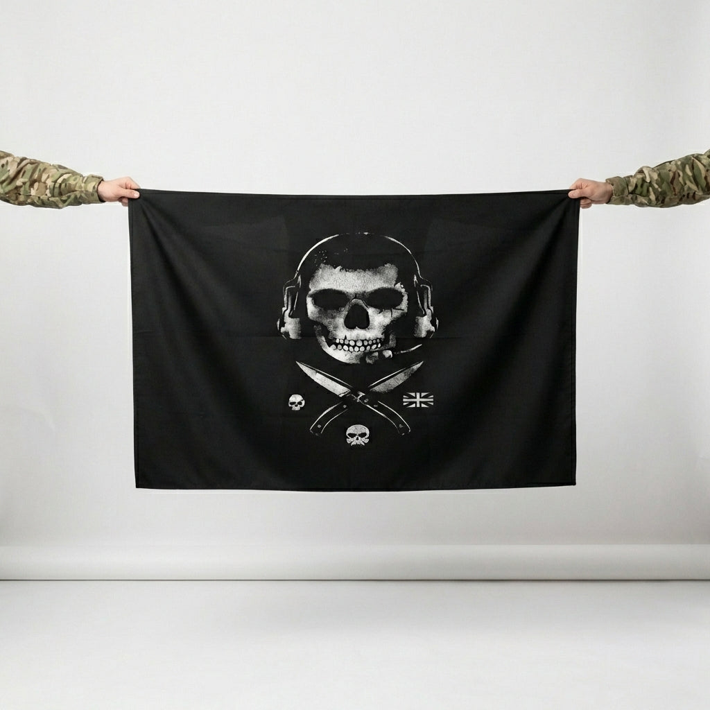 Tactical Skull Banner – Military Style Fabric Flag