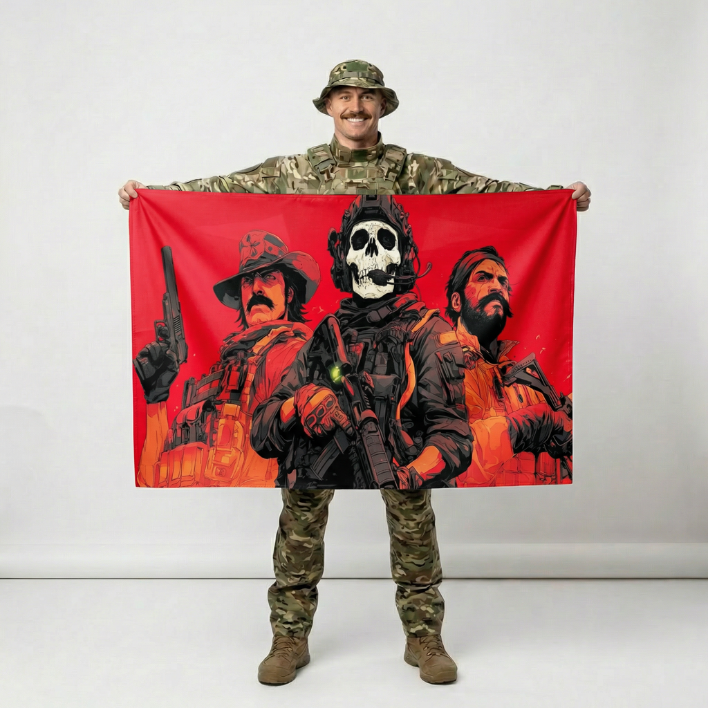 Tactical Skull Banner – Military Style Fabric Flag