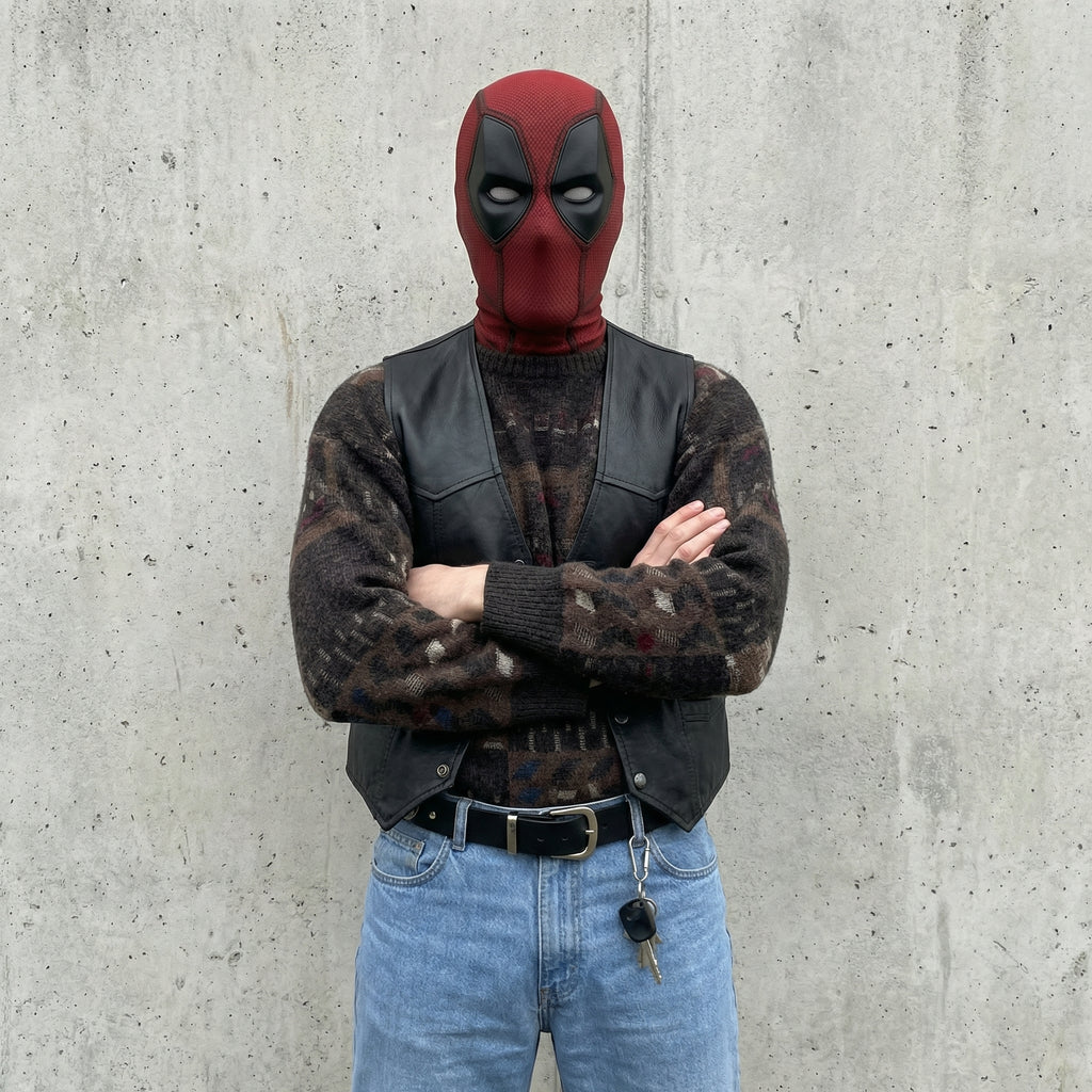 Handmade Mercenary Full Face Mask with Removable Magnetic Lenses | Adult Cosplay & Halloween Mask