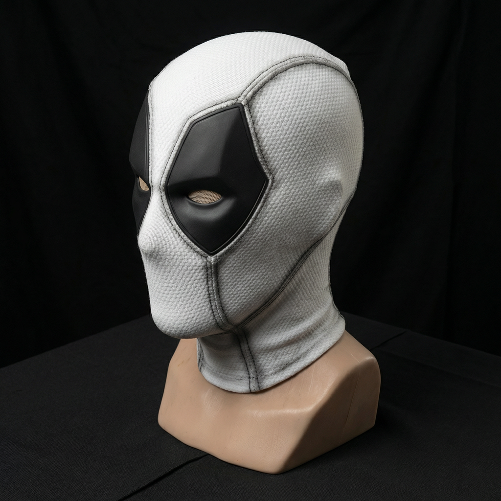 🤍 Handmade Mercenary Full Face Mask — White Custom Edition