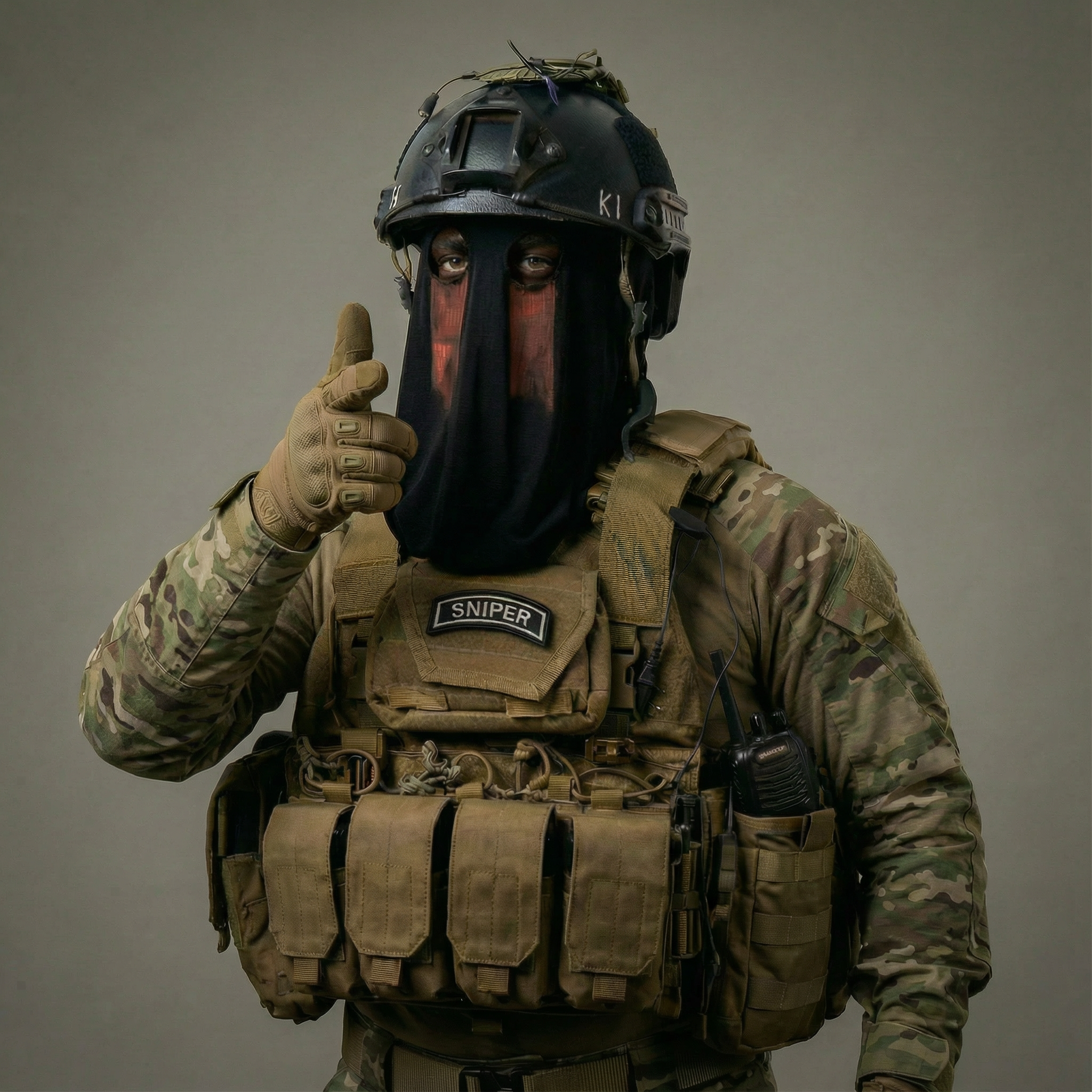 Tactical Mask & Helmet Set — Modern Military Operator Gear for Airsoft & Cosplay | TOTO Workshop