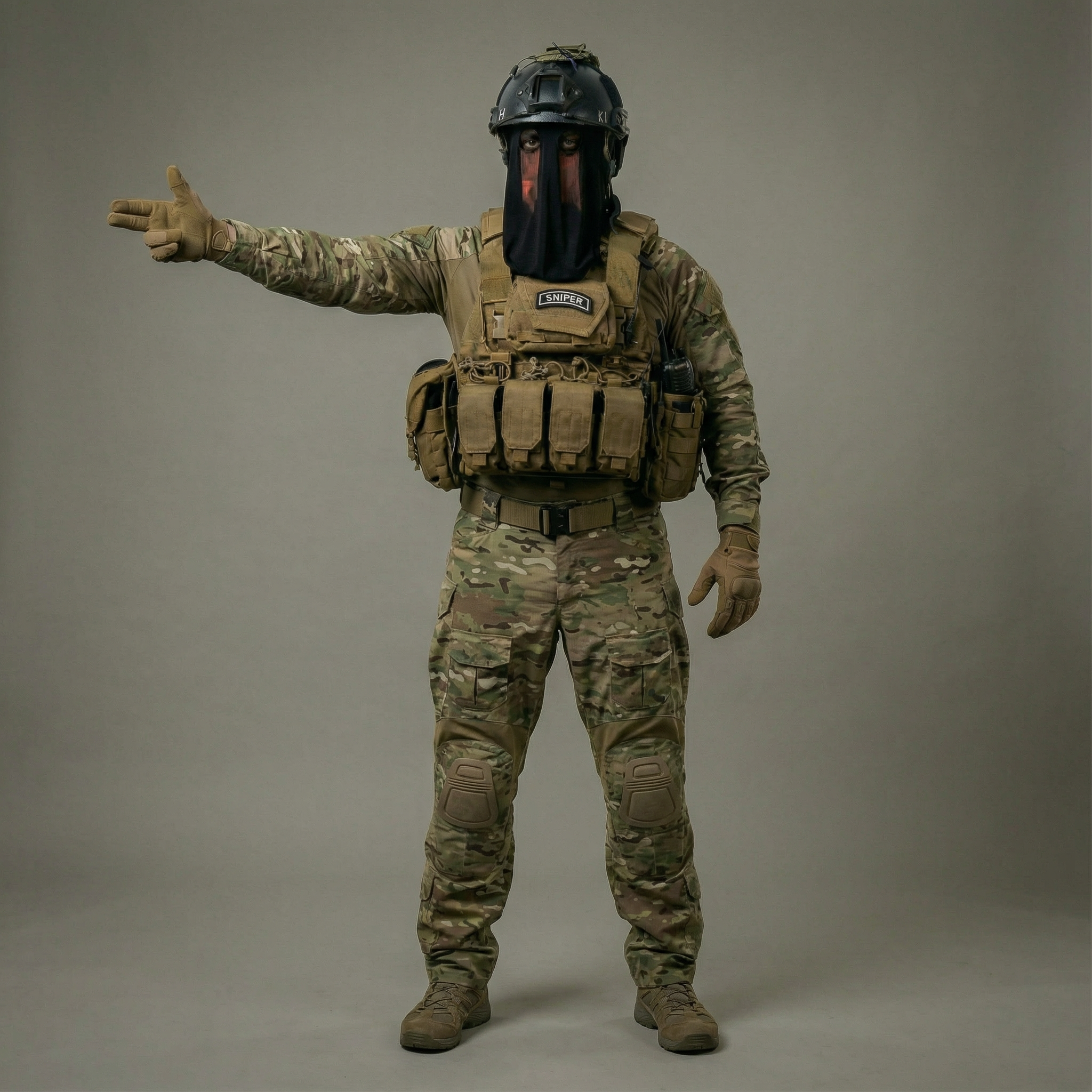 Tactical Mask & Helmet Set — Modern Military Operator Gear for Airsoft & Cosplay | TOTO Workshop